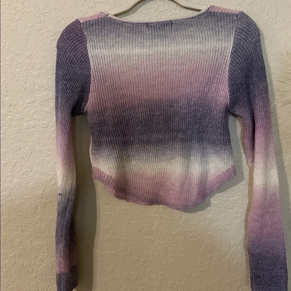 SHEIN Purple Gradient Knit Sweater 4